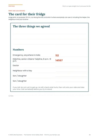 The printable list for the hardware shop, with every measurement